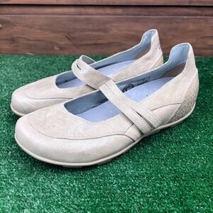 Wolky Mary Janes Shoes Women's US 10.5 EU 41 Beige Faux Leather Cushioned Straps